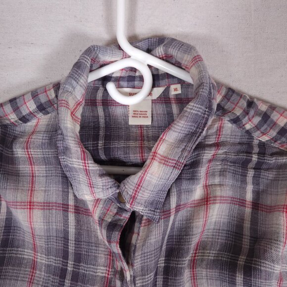 Sundance Beat Back Beauty Snap Shirt Womens XL Mixed Plaid Rayon Boho Western - Picture 13 of 16